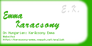emma karacsony business card
